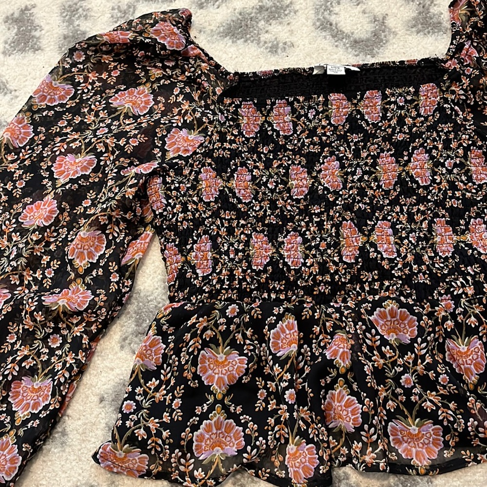 Smocked floral top